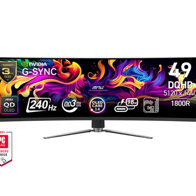 For MPG 491CQPX QD-OLED 49 Inch 240Hz 1ms 5120x1440 (DQHD) 90W Curved FAST IPS Panel LowBlue 400cd/m Gaming Monitor