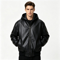 Blouson matelassé en similicuir de haute qualité pour homme, avec fermeture éclair intégrée, rembourrage épais en mousse de caoutchouc, coupe-vent et décontracté pour l'hiver