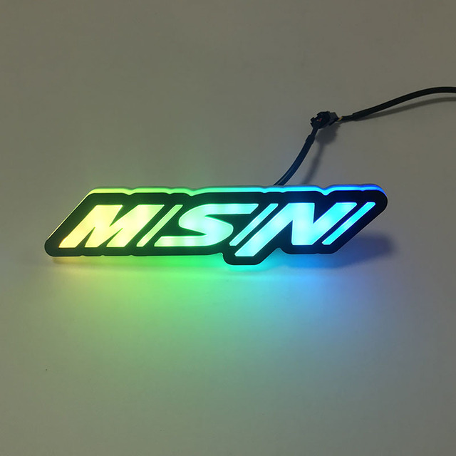Custom Car Grille Badge RGB LED Automotive Emblem Illuminated Front Bumper Logo Flow Light Bluetooth-Controlled 5-12V Misini