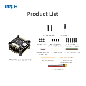 ชุดควบคุมการบิน GEPRC TAKER <span class=keywords><strong>F722</strong></span> BL32 55A <span class=keywords><strong>SE</strong></span> STACK F7 สำหรับโดรนแข่ง พร้อมอุปกรณ์เสริม FXB - Product Image 5