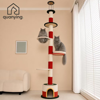 Lighthouse Full Sisal Arbre à chat multi-niveaux, gain de place, du sol au plafond, sans assemblage requis, avec maisonnette et structure d'escalade