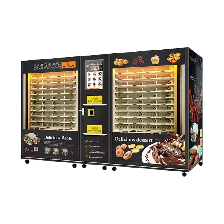 冷凍食品ピザ自動販売機4500W加熱付きホットフード自動販売機