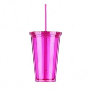 Flat-Lid <b>Reusable</b> Water <b>Cup</b> With Double-Walled and Transparent Portable Structure, Featuring Food-Safe Anti-Corrosion Coating. - Product Image 4