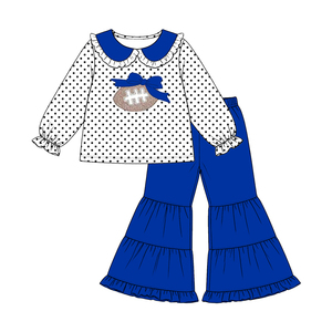 Combinaison pour bébés filles, motif à pois de football personnalisé, pour le jour du match, collection automne, tendance, en Spandex/Coton Biologique, douce, vente en gros - Product Image 2