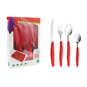 Plastic Handle Cutlery Set 25Pcs Portable Kit Eco-Friendly Storage Gift Box <b>Dinnerware</b> - Product Image 3