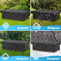 Housse de protection 900D teinte en masse pour mobilier d'extérieur, robuste, imperméable, résistante aux UV et au vent, toutes saisons, pour ensemble table et chaises de patio
