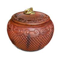 Vente chaude Traditionnel En Bois Lobulaire Palissandre Weiqi Pot Pièces D'échecs Conteneur pour Meubles De Maison dans La Salle À Manger Salon Utilisation