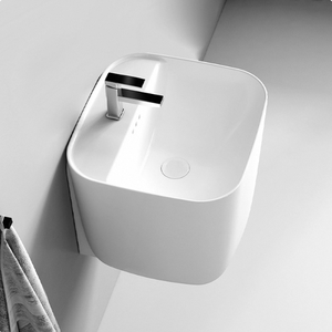 Lavabo moderno da bagno <span class=keywords><strong>a</strong></span> parete in ceramica bianca di alta qualità con finitura lucida elegante lavabo <span class=keywords><strong>a</strong></span> mano - Product Image 4