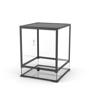 Terrarium en verre pour reptiles ou amphibiens, visuellement attrayant, habitat à vue panoramique avec fonction respirante, motif solide - Product Image 1