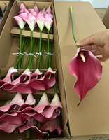Mini fleurs artificielles en EVA blanc, calla réaliste faites à la main pour la décoration de la maison, des mariages et de Thanksgiving (vente en gros)