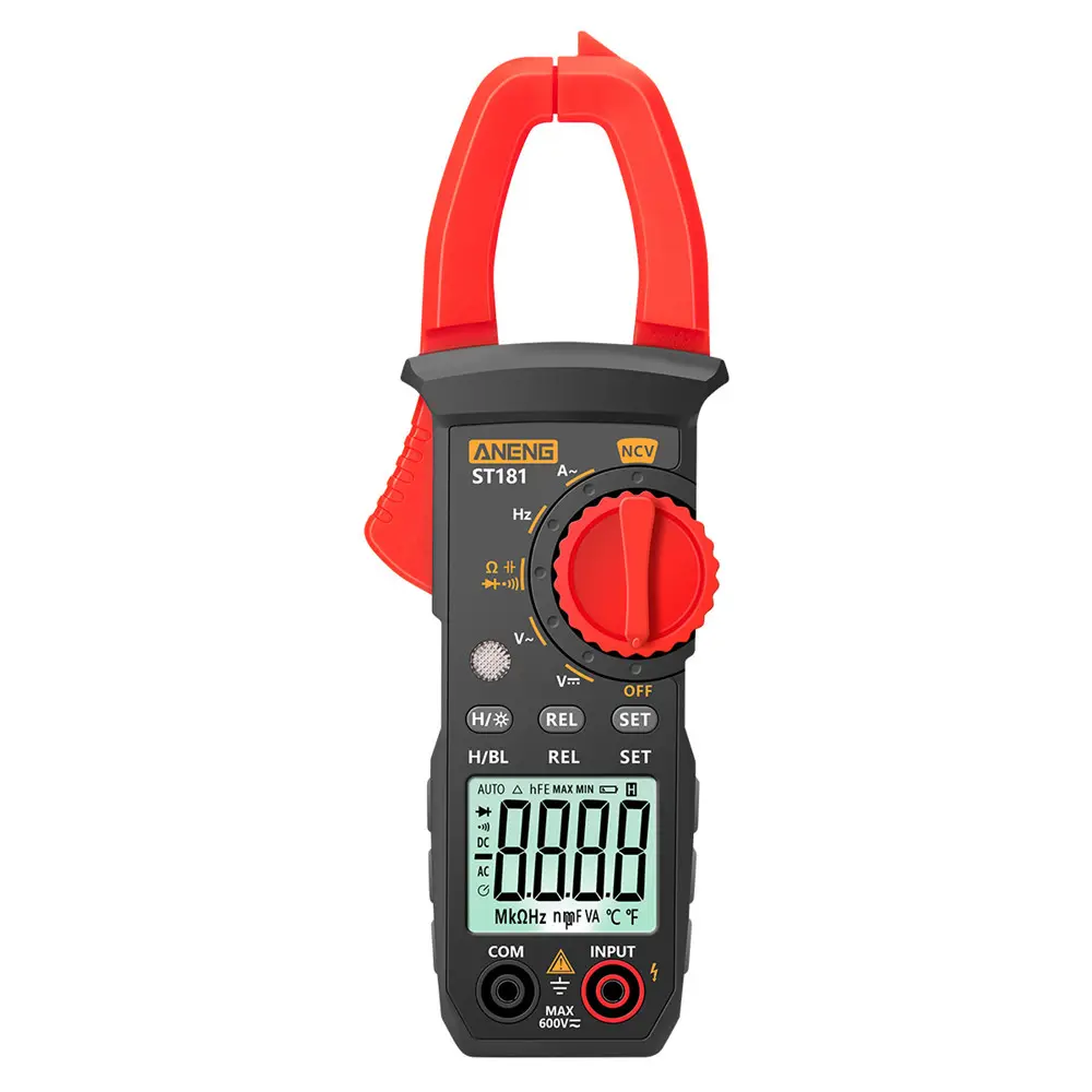 ANENG ST181 Digital Clamp Meter DC/AC Current 4000 Counts Multimeter Ammeter Voltage Tester Car Amp Hz Capacitance NCV Ohm Test