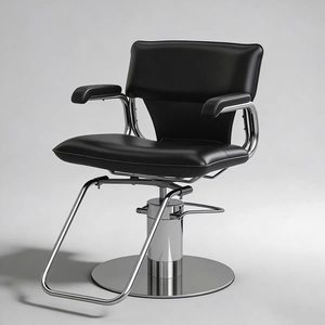 Fauteuil de Barbier Moderne en Cuir PU Blanc, Chaise de Salon Hydraulique Pivotante à 360 Degrés, Hauteur Réglable pour Usage Commercial - Product Image 5