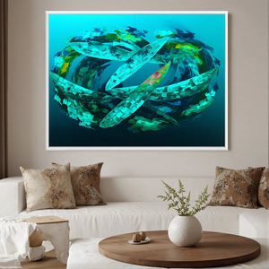 Dipinto a Olio Astratto con Texture a Vortice di Acquamarina 100% Fatto a Mano, Arte su Tela per Decorazione Casa e Hotel, Opera d'Arte Calmante - Product Image 2