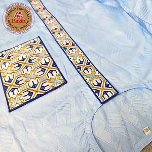 Ensemble Sur Mesure Africain Homme 2 Pièces <span class=keywords><strong>Bazin</strong></span> <span class=keywords><strong>Jupe</strong></span> et Pantalon Tenue Traditionnelle de Mariage Vêtements Broderie Dashiki Riche Pour Fête - Product Image 2