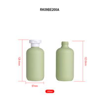 Emballage cosmétique de haute qualité, flacon de crème solaire avec bouchon à clapet orientable, flacon rond et court pour gel douche, 200 ml, flacons verts