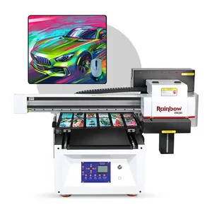 Penjualan langsung dari pabrik A3 ukuran DX8 kepala 1440 dpi casing ponsel kartu id permukaan logam mesin cetak inkjet a3 uv flatbed printer