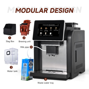 Automatic Household Hotel Espresso <b>Coffee</b> Maker <b>Touch</b> <b>Screen</b> Display Cappuccino Latte Expresso EU/US Plug Stainless Steel Manual - Product Image 6
