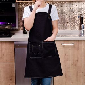 Tùy Chỉnh In Biểu Tượng Thợ Cắt Tóc Cao Bồi Tạp Dề Mới Phong Cách Bền Dày Bông Nhà Bếp Bib Denim Cho Nam Giới Phụ Nữ Với Túi - Product Image 3