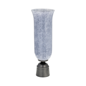Vaso in vetro Coastal con base in metallo, vaso decorativo per fiori, per soggiorno, ufficio, camera da letto, tavolo - Product Image 1