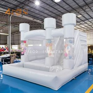 Kommerzielle aufblasbare Türsteher Combo Erwachsene White Bouncy Castle Hochzeit Bounce House mit Rutsche - Product Image 3