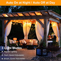 Guirlande lumineuse solaire à LED pour jardin extérieur Guirlande d'ampoules G40 Globe Festoon Lights Dimmable Remote Control for Christmas Decoration
