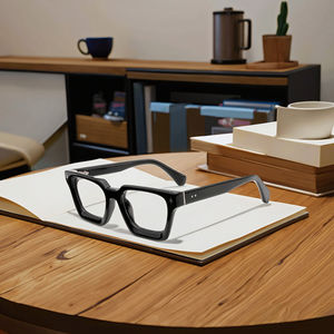 Style européen américain nouveau carré optique lunettes cadre confortable épais acétate bleu myopie Spectacle hommes femmes 3302 lecture - Product Image 6