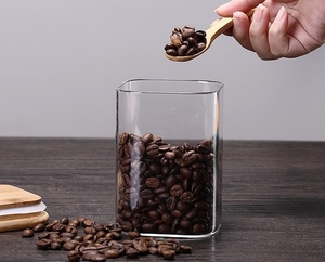 Wide Mouth 500ml 800ml Kitchen Glass <b>Storage</b> Packaging Jars Glass Canisters With Bamboo Airtight Lid for Candy Rice Spicy Store - Product Image 6