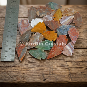 Puntas de Flecha de Ágata, Piedras Naturales de Colores Surtidos, Suministros para Manualidades Coleccionables, Cristales Rozrin de Gujarat, Talladas y Grabadas - Product Image 2