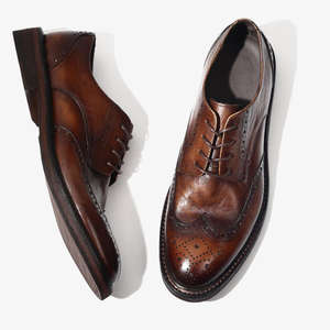 Chaussures habillées pour hommes en cuir véritable italien de vache, style vintage 2026 - Chaussures de mariage luxueuses faites à la main pour hommes - Product Image 2