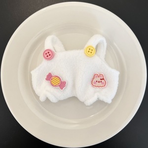 Vêtements de poupée mignons de 10 cm, salopette DIY pour poupée Labubu, mini pantalon à bretelles en jean pour accessoires de vêtements de poupée en peluche - Product Image 5