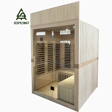 SIPENKT Solid wood hemlock Far Infrared Home Spa Sauna multi function infrared sauna room Full Body Slimming Loss Weight