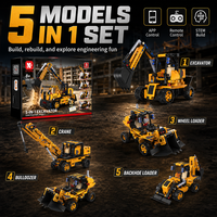 Bloques de Construcción Programables, Vehículo de Ingeniería, Excavadora a Control Remoto, Juego de Construcción de Robots Multimodelo, Juguete Robot para Niños