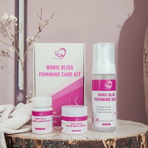 Chinaherbs Custom Boric Bliss <b>Feminine</b> Care Kit Includes <b>Feminine</b> <b>Wash</b> Cream Suppository Vaginal Care for Women - Product Image 1