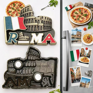 Imán de nevera 3D ROMA de metal, diseño clásico, recuerdo de viaje, acabado pintado duradero - Product Image 3