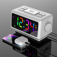 Nieuwe aanwinst digitale dubbele kleurrijke RGB wekker met weekdag-/weekendwekker, USB-oplader voor kinderkamer, woondecoratie