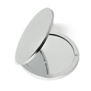 Espejo compacto de doble cara plateado mate Espejo de bolsillo plegable magnético de alta calidad Espejo de marca de belleza de lujo - Product Image 1