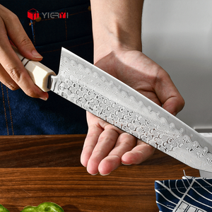 Yieryi mejor HOJA DE Damasco genuina mango blanco cuchillo de cocina hecho a mano chefs japoneses Kiritsuke cuchillo con caja de regalo - Product Image 4