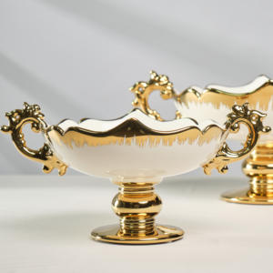 Modern lüks porselen seramik meyve tabağı çevre dostu yiyecek kasesi partiler düğün için ev otel dekor için yüksek talep - Product Image 5