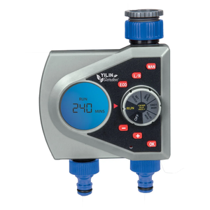 OEM điện tử kỹ thuật số nước hẹn giờ hai cửa hàng với màn hình LCD hiển thị nhà và vườn tự động hệ thống thủy lợi làm bằng nhựa - Product Image 1