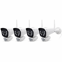 Kit de caméra de sécurité sans fil 2K VS6104 avec écran tactile, alerte de mouvement IA, audio bidirectionnel, sirène résistante aux intempéries, carte SD 64 Go