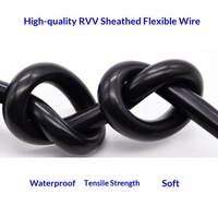 Cable de Alimentación RVV de 3 Hilos, 4*4, 6, 10, 16 mm², de Cobre Puro, Retardante de Llama, con Aislamiento Redondo Negro, para Maquinaria y Equipos