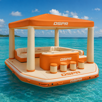 Île flottante gonflable ODM avec logo et dimensions personnalisés pour yacht, marina, complexe hôtelier, fête en plein air, usage de loisirs