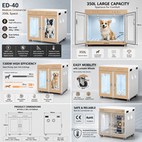 Séchoir intelligent super silencieux EUR PET pour le toilettage des animaux domestiques, utilisation à domicile, boîte en plastique, fermeture à poussoir, forme rectangulaire, grande capacité
