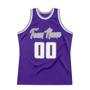Maillot professionnel usine vêtements de sport uniformes de basket-ball conception <span class=keywords><strong>Philippines</strong></span> violet couleur maille sans manches maillot de basket-ball - Product Image 2