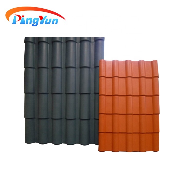 light weight ASA resin roof tiles PVC roofing cheap techo plastic sheet of roof top