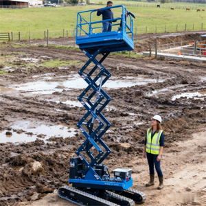 <b>2</b> <b>Man</b> Load Capacity Mobile <b>Scissor</b> Lifting Working Platform Electric Hydraulic <b>Scissor</b> <b>Lift</b> on Rubber Crawler - Product Image 3