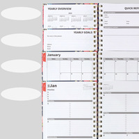 2024 2025 cahiers à spirale Agenda quotidien hebdomadaire mensuel spirale organisateur A5 carnets de notes calendrier Agenda planificateur