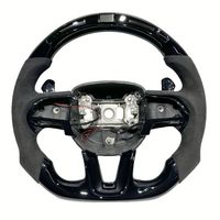 Volant en cuir noir en fibre de carbone LED directement de l'usine pour Dodge Charger Challenger SRT 2019-2023
