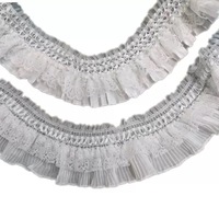 RYL Promotion Exceptionnelle : Tissu en Dentelle Française 3D Faite Main, Plissée, Volantée, pour Bordures et Accessoires de Robe