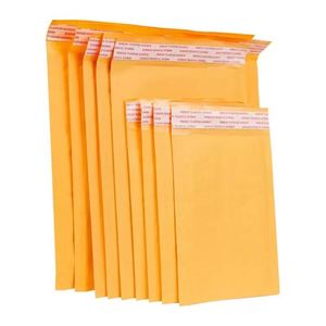 Sac d'emballage en mousse antichoc jaune épaissi, sac d'emballage express, enveloppe à bulles en papier kraft - Product Image 1